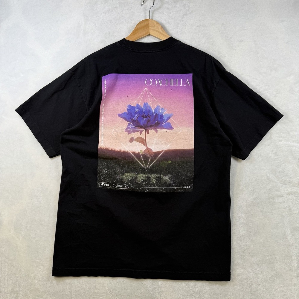 Coachella TShirt Valley Music Festival 2022 FTX Desert Flower Black Tee M